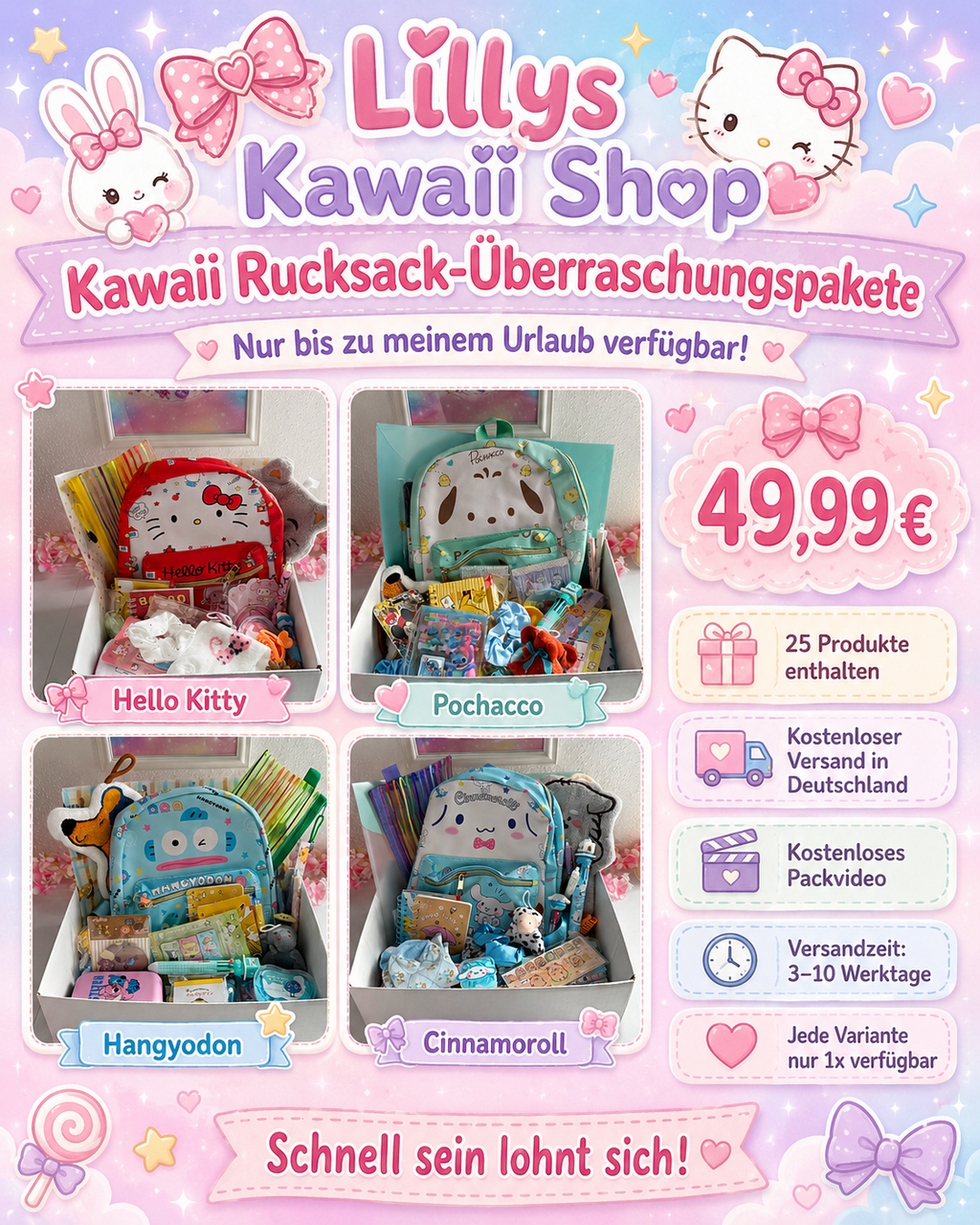 🎒 Kawaii Rucksack-Überraschungspaket  🎀
