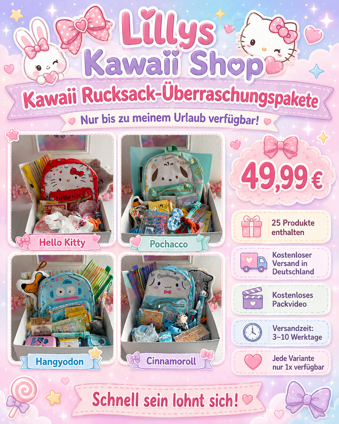 🎒 Kawaii Rucksack-Überraschungspaket  🎀