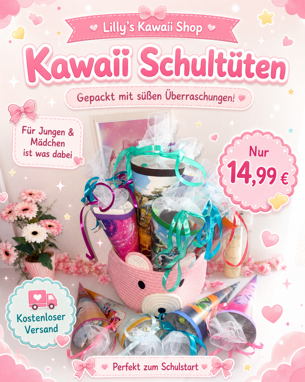 Kawaii-Schultüte mit Überraschungen