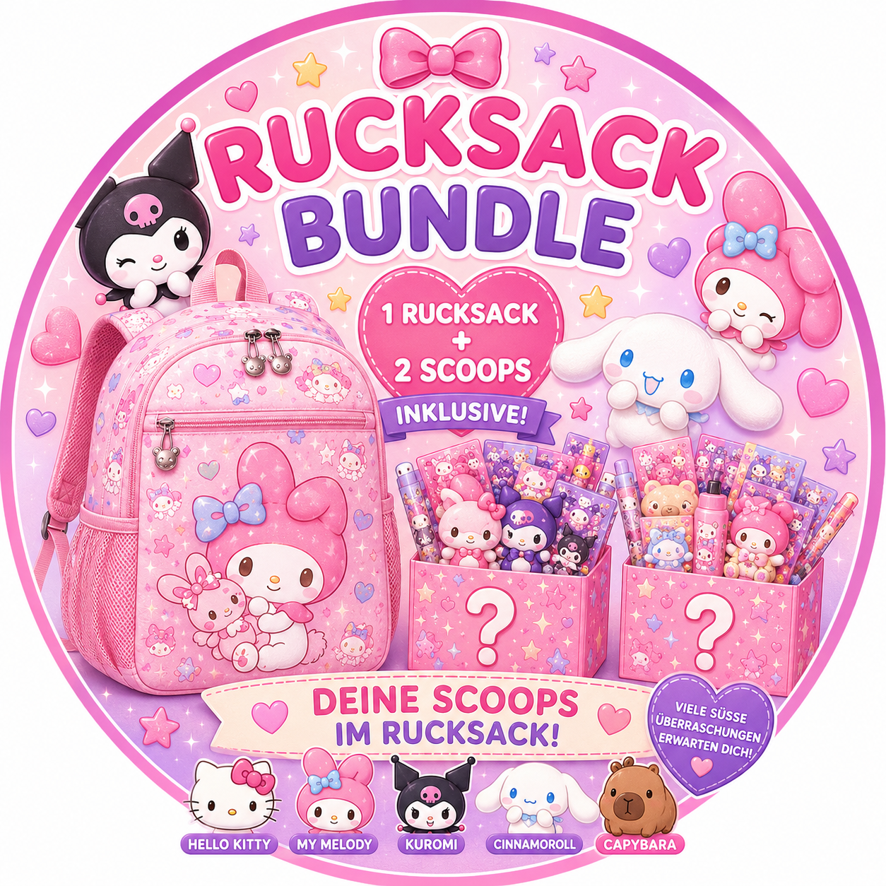 🩷 Kawaii Rucksack + 2 Surprise Scoops 🎀