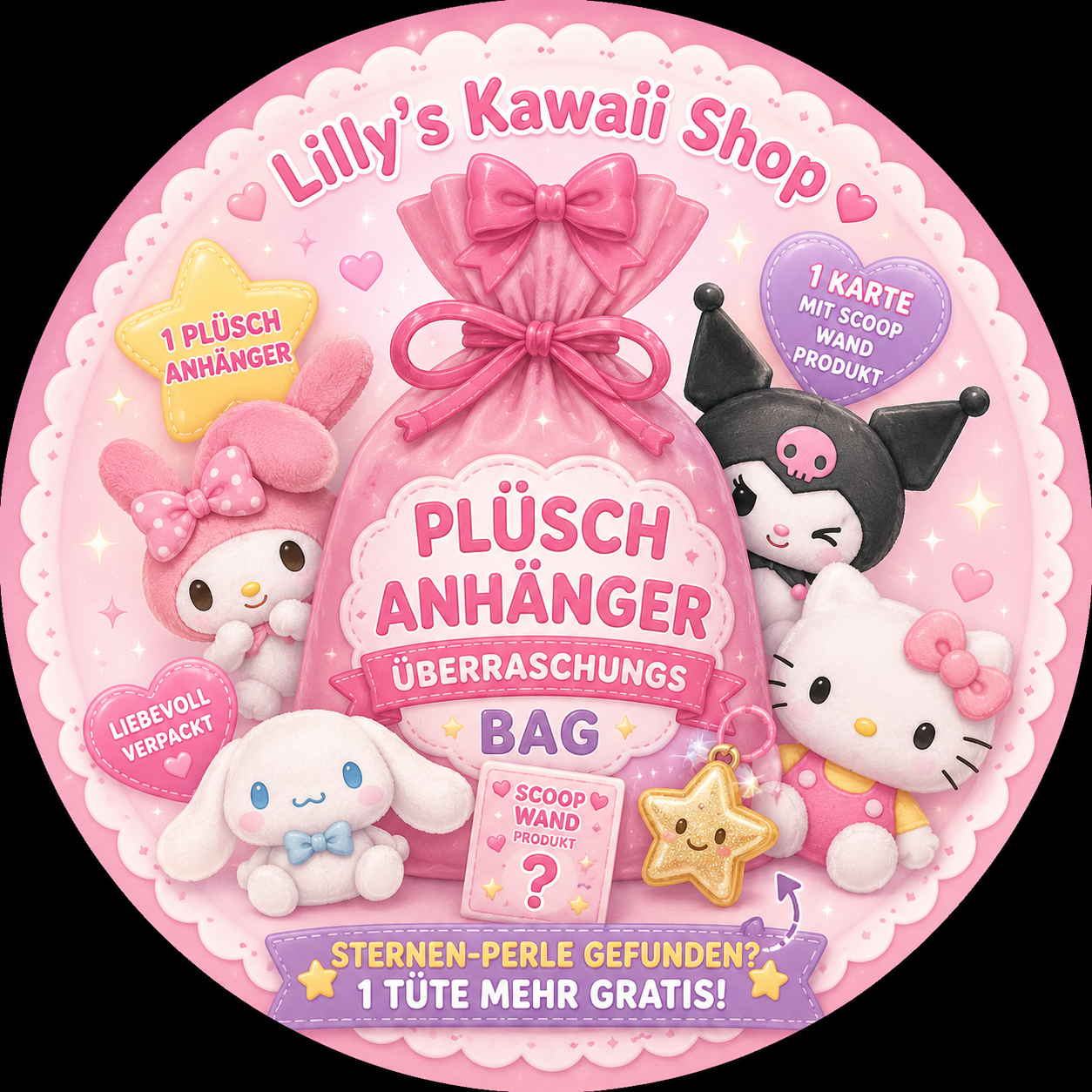 🧸🎀 Lilly’s Kawaii Plüschanhänger Bag + Sammelkarte ⭐